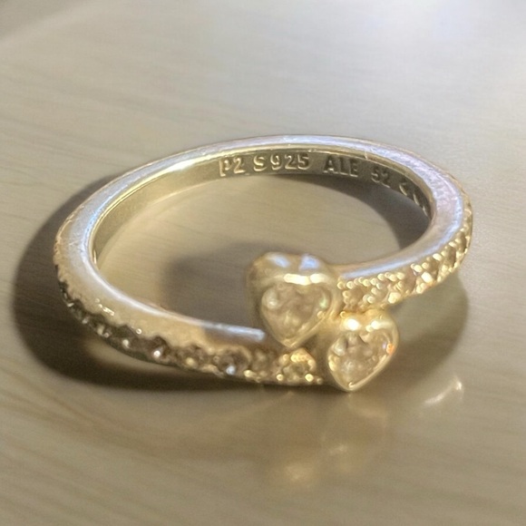 Double heart sterling silver sweetheart ring - Picture 4 of 5